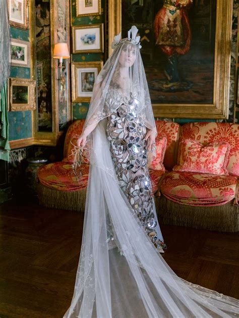 Ivy Getty Gets Married in Unique Broken Glass John Galliano Gown