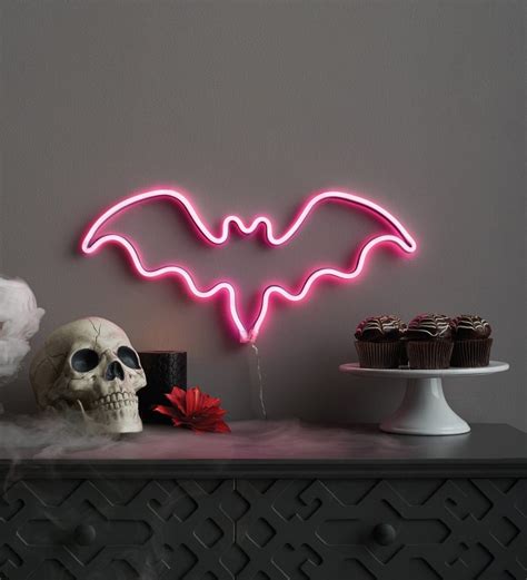 Faux Neon Purple Bat Silhouette ($25) | Halloween Porch Decor From ...