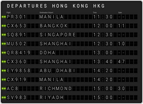 Hong Kong Airport Departures [HKG] Flight Schedules & departure