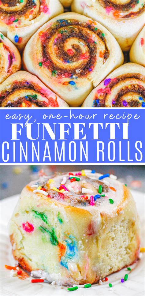 Funfetti Cinnamon Rolls with Vanilla Sprinkle Glaze | Recipe | Recipes, Fun desserts, Cinnamon rolls