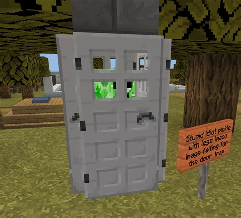 Creeper fell for the classic door trap. : r/Minecraft