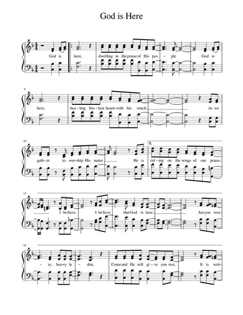 God is Here Sheet music for Piano (Solo) | Musescore.com