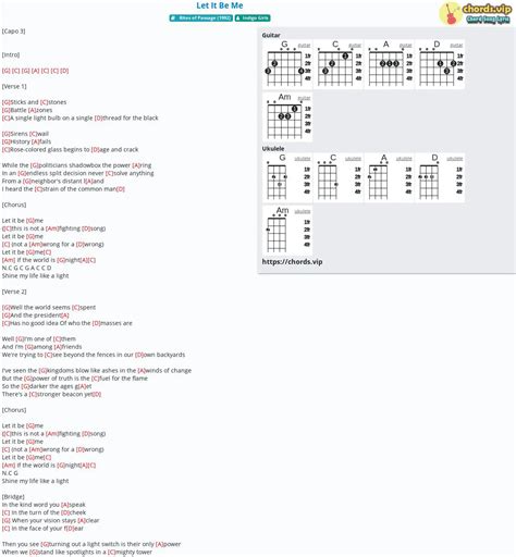 Chord: Let It Be Me - tab, song lyric, sheet, guitar, ukulele | chords.vip