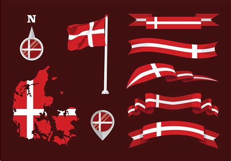 Danish Flag Set Vector 142745 Vector Art at Vecteezy