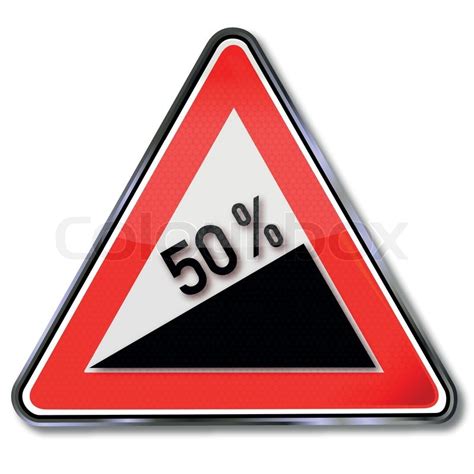 Road sign 50 percent slope | Stock vector | Colourbox