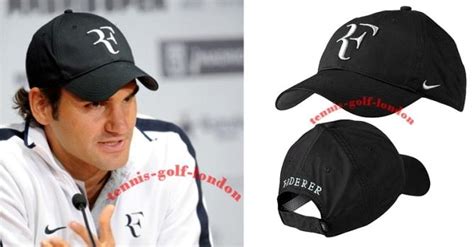 Roger Federer RF Hybrid Tennis Cap Hat Black White BNWT | eBay