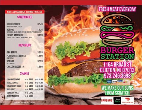 Burger Station menu in Clifton, New Jersey, USA