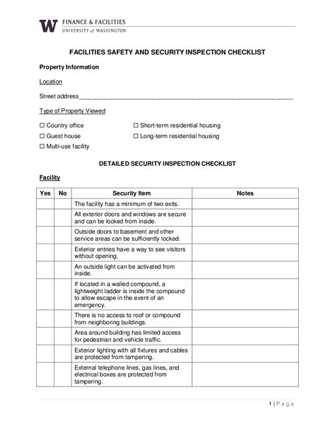 Safety and Security Checklist - 11+ Examples, Format, Pdf