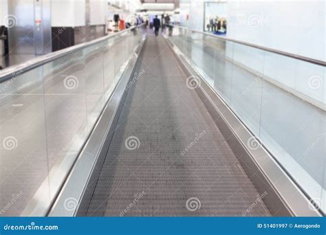 Airport moving walkway stock image. Image of motion, departure - 51401997