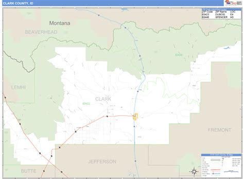 Clark County, Idaho Zip Code Wall Map | Maps.com.com