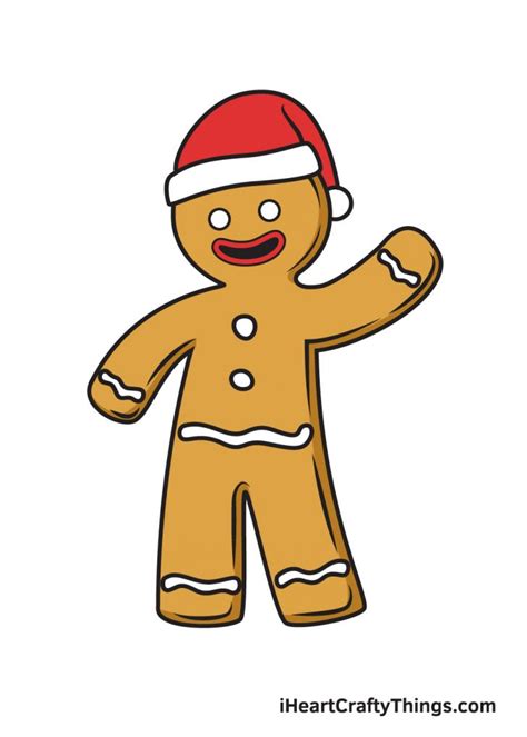 Gingerbread Man Drawing - How To Draw A Gingerbread Man Step By Step