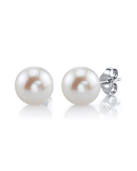 8mm White Freshwater Pearl Stud Earrings