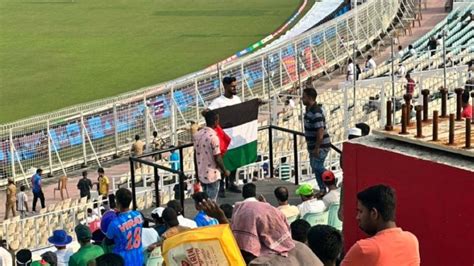 ICC World Cup 2023: Palestine flag waved at Eden Gardens during ...