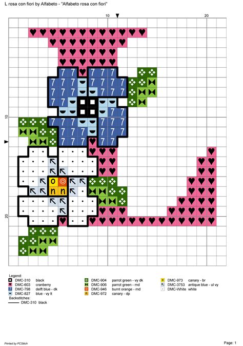 Alfabeto rosa con fiori: L Cross Stitch Alphabet Patterns, Halloween Cross Stitch Patterns ...