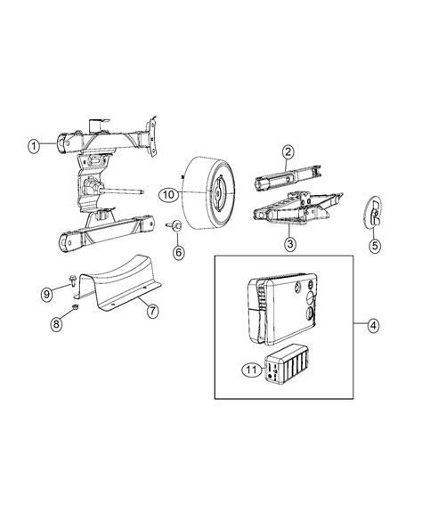 Chrysler Pacifica Bracket. Spare tire. [17 inflatable spare ...