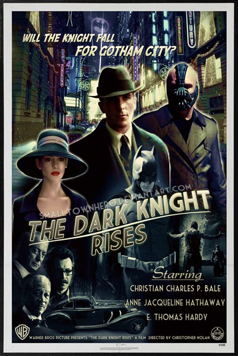 Fashion and Action: Dark Knight Rises Retro Film Noir Posters by Smalltownhero