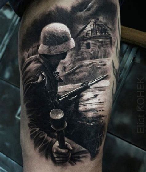 STUNNING WAR THEMED TATTOOS - Style2 T | Army tattoos, War tattoo, Soldier tattoo