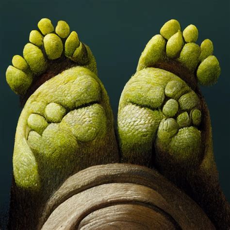 Premium AI Image | A drawing of a green monster with the toes pointed out.