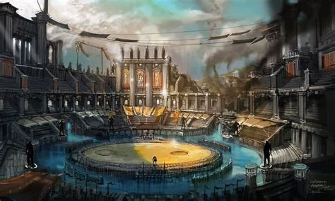 Another take on an arena | Fantasy art landscapes, Fantasy landscape ...