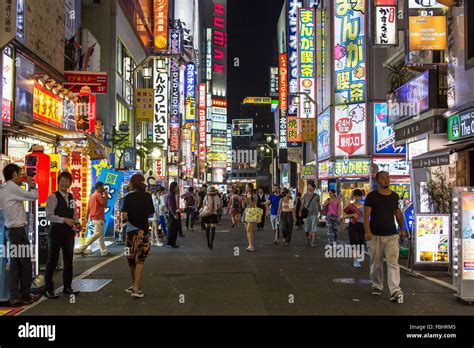 KABUKICHO, TOKYO - AUG 4: Bustling night life in Kabukicho, the entertainment in Shinjuku on 4 ...