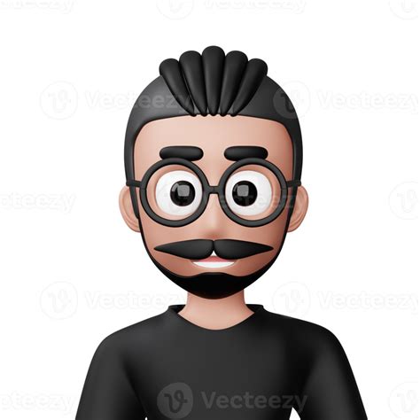 Cute cartoon man, happy people, 3d rendering 18742314 PNG