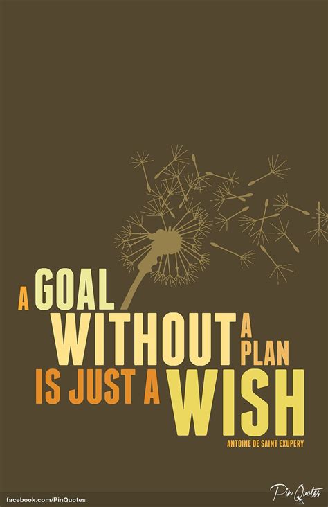 Inspirational Quote Canvas Art - "A goal without a plan is just a wish" - Antoine De Saint Exup ...