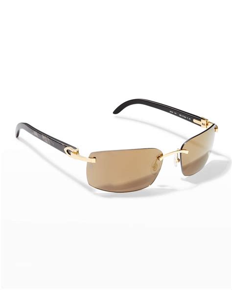 CARTIER Men's Rimless Rectangle Sunglasses | Editorialist