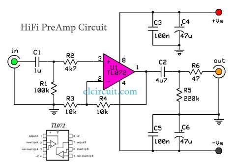 amplifier - Need some help building a TL072 preamp circuit - Electrical ...