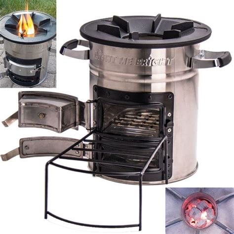 Light Me Bright Wood Burning Stove - Portable Charcoal Stove Outdoor ...