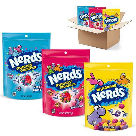 Buy NERDS Gummy Clusters Variety Pack | Rainbow Gummy Clusters, Very ...