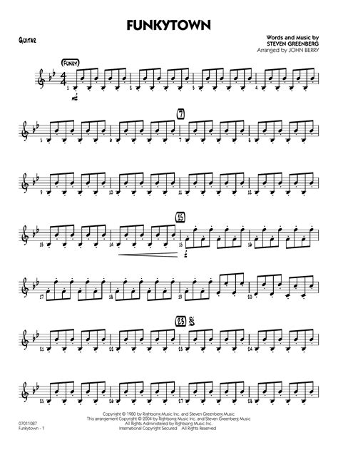 Funky Town Guitar Chords