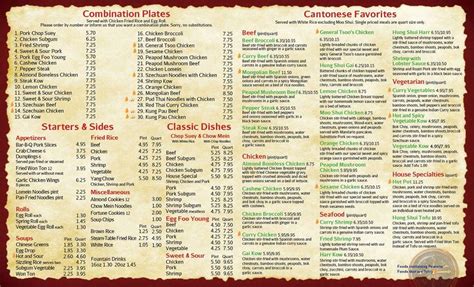 Menu at Far East Chinese and Thai Food restaurant, Clawson