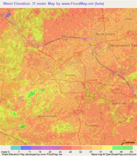 Elevation of Weert,Netherlands Elevation Map, Topography, Contour