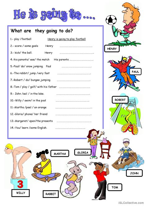 BE GOING TO - Future Exercise genera…: English ESL worksheets pdf & doc