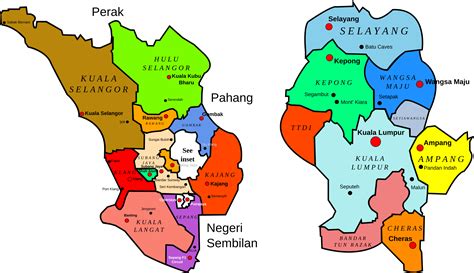 Clipart - Map of Selangor and Kuala Lumpur, Malaysia