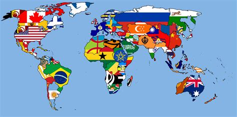 World Map With Flags – Topographic Map of Usa with States