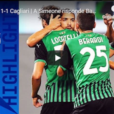 Sassuolo-Cagliari 1-1 | Gol e Highlights | Giornata 1 Serie A TIM 2020/ ...