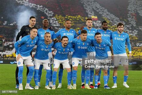 Players of SSC Napoli pose for a team photograph prior to the Serie A ...