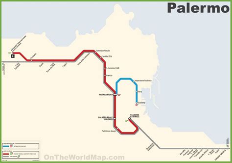 Palermo metro map - Ontheworldmap.com