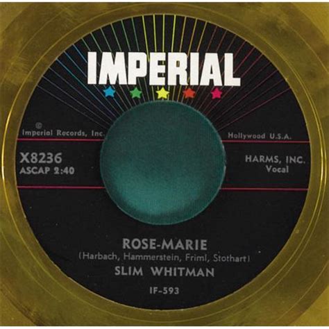 Slim Whitman "Rose-Marie" Imperial Gold Record