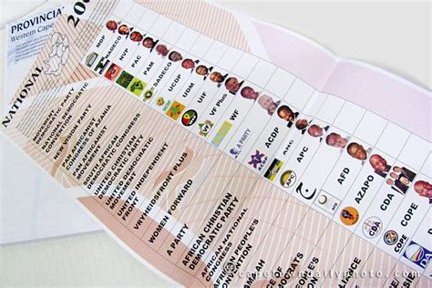 2024 South African General Election Ballot Paper - Josey Mallory