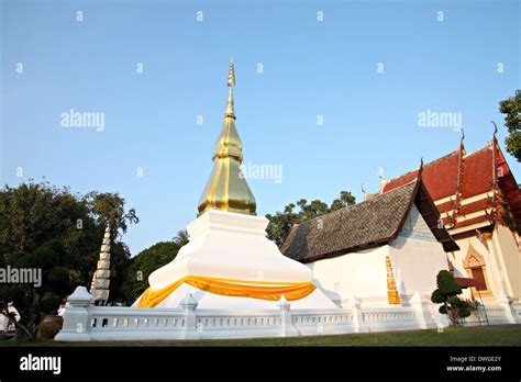 Gold pagoda in Thailand,Places of worship Buddha Relics the name is Phra That Kham Kaen Stock ...