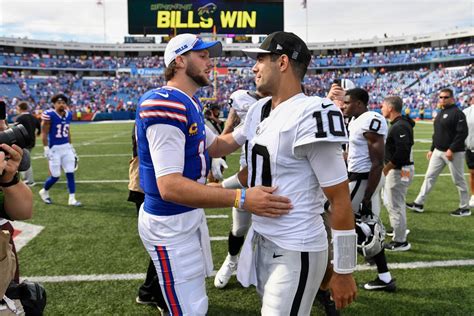 Buffalo Bills bulldoze Las Vegas Raiders in Josh Allen vs. Jimmy ...