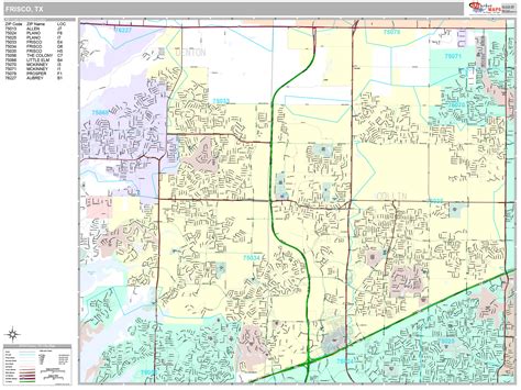 Frisco Texas Wall Map (Premium Style) by MarketMAPS