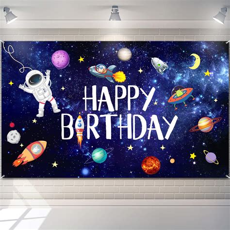 Buy Boao Space Happy Birthday Photography Background Astronaut Rocket ...