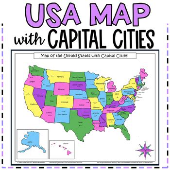 Free printable us map cities, Download Free printable us map cities png ...