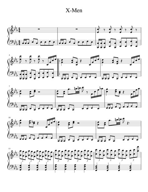 90's X-Men Theme Sheet music for Piano | Download free in PDF or MIDI ...