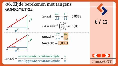 06. Zijde berekenen met tangens (Serie goniometrie) - YouTube