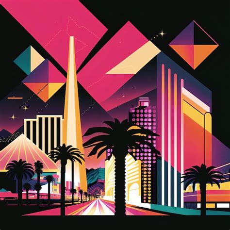 Premium AI Image | A vibrant illustration of the Las Vegas Strip at night