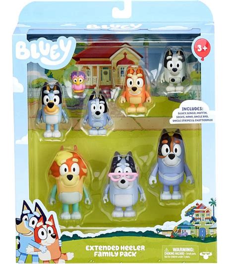 Bluey Extended Heeler Family Pack Mini Figure 8-Pack Bluey, Bingo ...